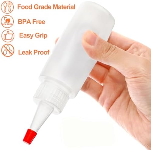 Bekith 40 Pack 2 oz Plastic Squeeze Condiment Bottles with Red Tip
