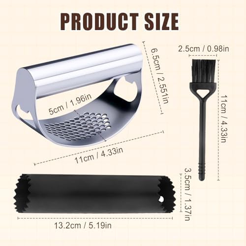 Garlic Press Rocker, Stainless Steel with Peeler