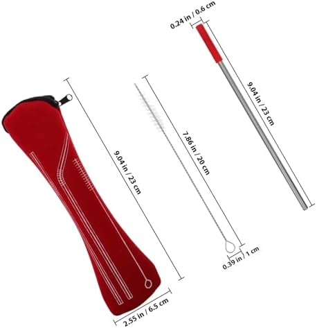 UKCOCO Reusable 304 Food-grade Stainless Steel Straws Set with