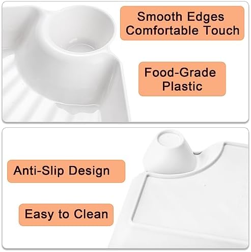 Lawei 10Pcs Chips and Dip Plates, Plastic Serving Platter Set Dumpling