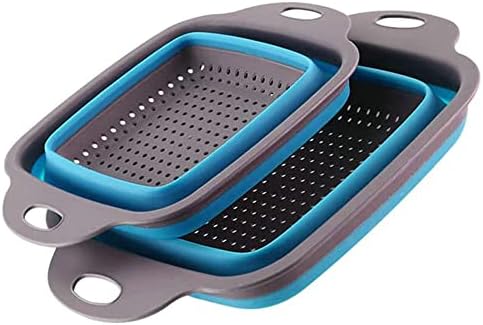 LMF GoBuDDY Collapsible Colander Set of 2 Silicone Square Strainer