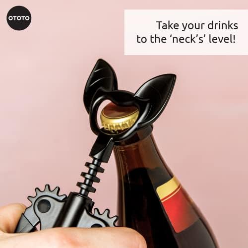 OTOTO Vino Spooky Bat 2-in-1 Wine & Beer Opener, Corkscrew & Bottle