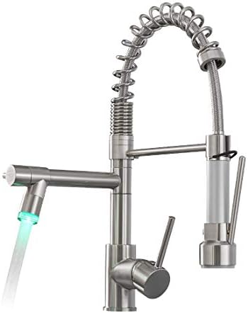 AIMADI Commercial Pull-Down Kitchen Faucet with LED Light