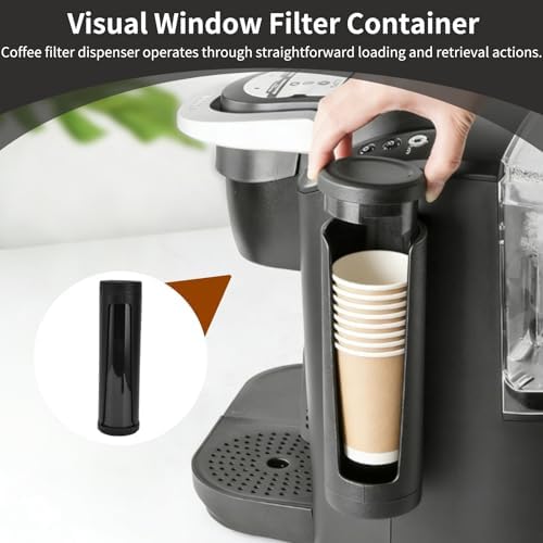 Coffee Filter Holder, Visual Window Filter Container Wall Mounted