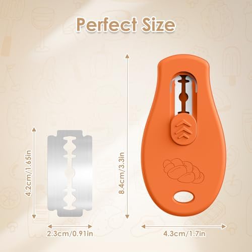 Bread Lame Sourdough Scoring Tool, 5 Razor Blades, Orange