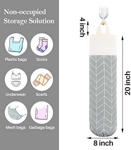Plastic Bag Holder, Canvas Grocery Bag Holder Dispenser, Storage