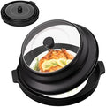 2 in 1 Microwave Splatter Cover for Food with Anti-scald Base Plate