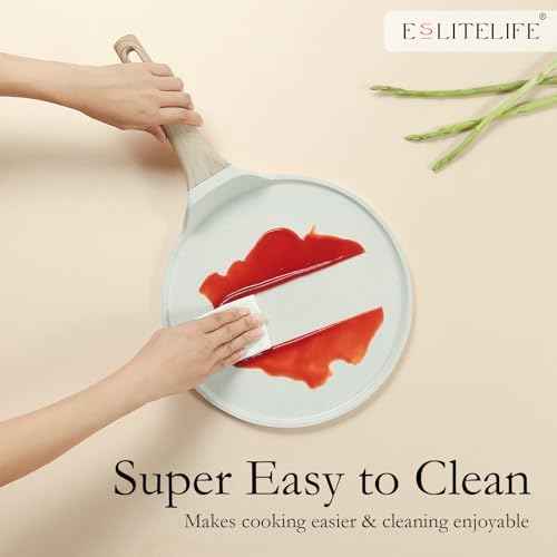 ESLITE LIFE 11 Inch Crepe Pan with Spreader, Nonstick Ceramic Coating