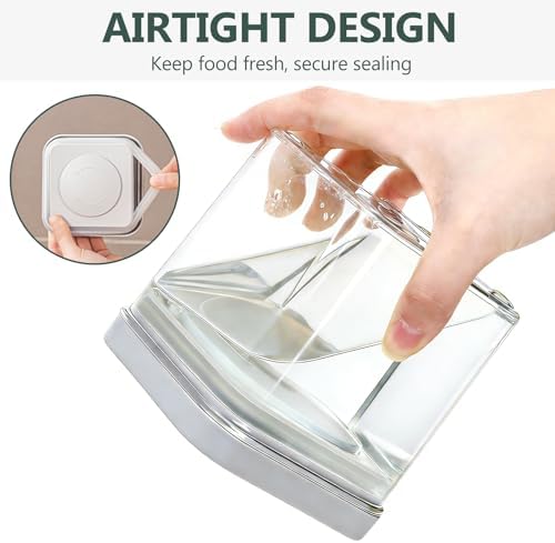 WRINGKIT Set of 4 Airtight Food Storage Containers, One Button Opening