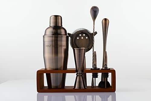 Mint & Mortar Cocktail Shaker Set – 7-Piece Stainless Steel Bartender
