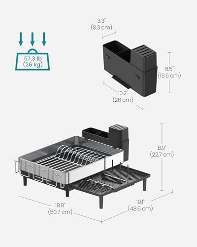 SONGMICS Expandable Stainless Steel Dish Drying Rack