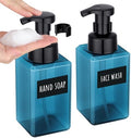 Segbeauty Plastic Square Foam Pump Bottle Refillable 15.2oz, 2pcs