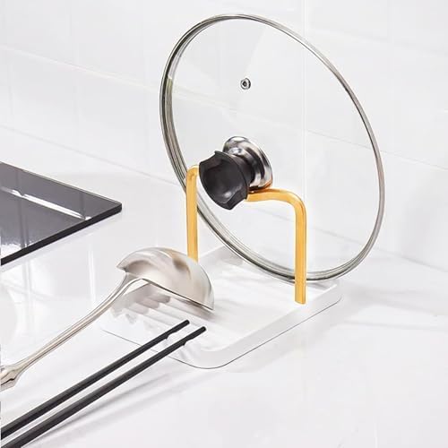 Spoon Rest with Lid Holder, Stainless Steel Lid Holder While Cooking & - Image 2