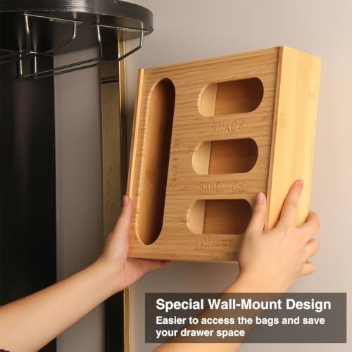 LOPASA Baggie Organizer for Drawer Compatible with Ziplock Bags