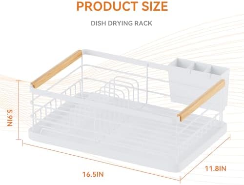 BRIAN & DANY Stainless Steel Dish Drying Rack, White