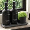 Cisily Kitchen Soap Dispenser Set, 16.9OZ Glass Bottle