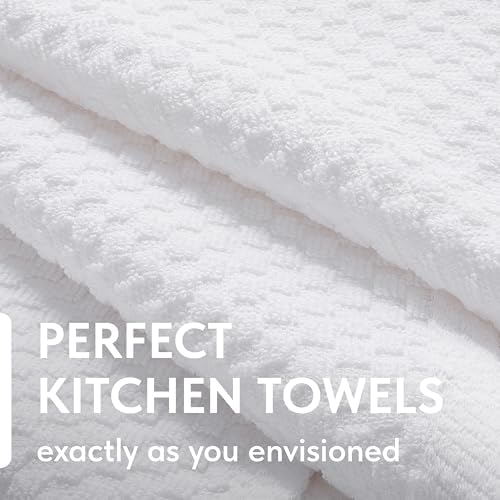 Wealuxe Super Absorbent Kitchen Towels 12 Pack - Premium 100% Cotton