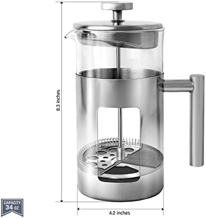 Glass French Press Coffee Maker, 34 oz