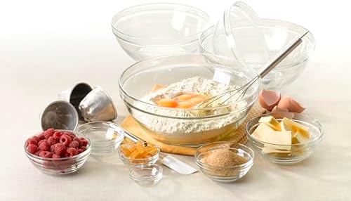 Duralex Le Gigogne Glass Mixing Bowl Set – 10-Piece Clear Stackable