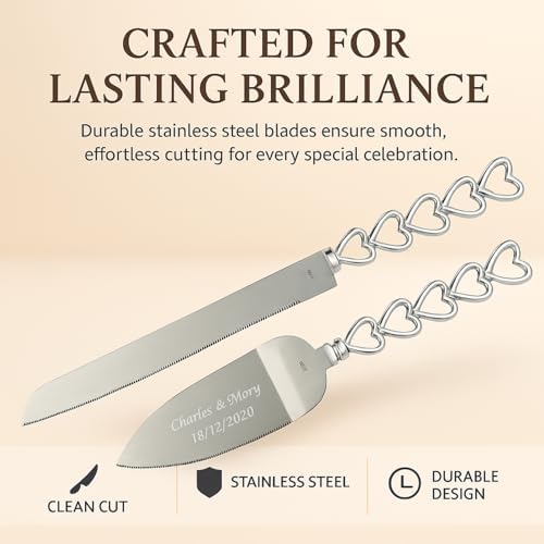 GIFTS INFINITY Personalized Wedding Cake Knife and Server Set with