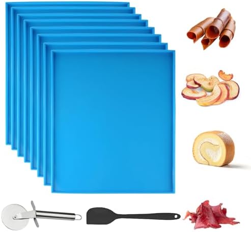 8PCS Silicone Dehydrator Trays with Edge Fruit Leather Trays