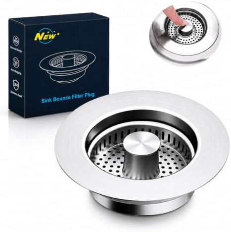 3-in-1 Stainless Steel Kitchen Sink Drain Strainer and Stopper
