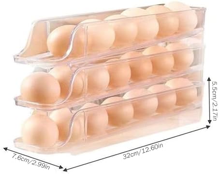 Egg Holder for Fridge Egg Organizer for Fridge 2 Tiers Egg Tray