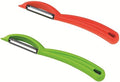 Kuhn Rikon Straight/Serrated Swiss Swivel Peeler, Set of 2, Green/Red