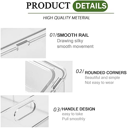 Refrigerator Organizer Bins, 2 Pack, BPA-Free, Clear