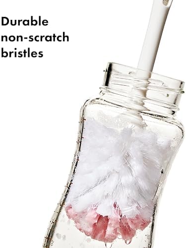 OXO Tot Baby Bottle Brush with Nipple Cleaner, Baby Bottle Cleaner