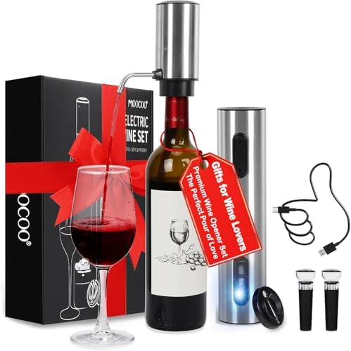 Moocoo Electric Wine Opener Gift Set, Automatic Electric Wine Bottle