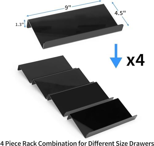 Acrylic Spice Drawer Organizer, 4 Tier Expandable Seasoning Jars