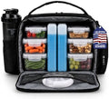 ThinkFit Meal Prep Lunch Box, 6 Containers, 2 Ice Packs