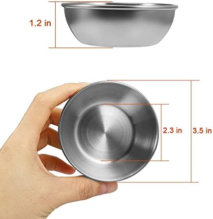 12 Pack 3.5inch Stainless Steel Sauce Dishes Mini Individual Saucers