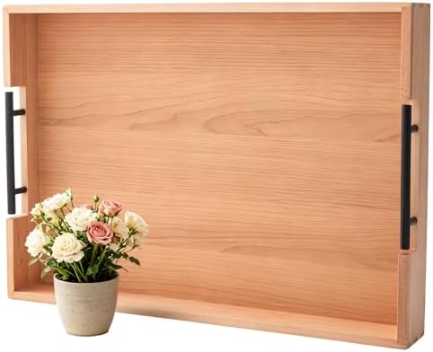 Large Ottoman Tray, 20"x14" Rectangular Trays for Big Ottoman,Metal