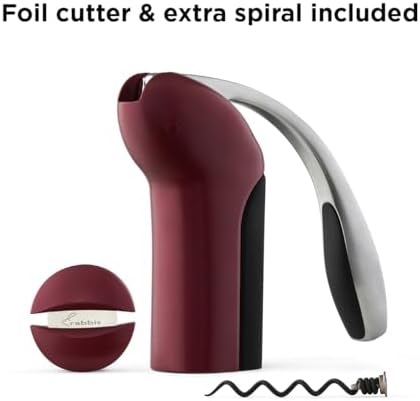 Rabbit Wine Lever Corkscrew Opener with Foil Cutter & Extra Spiral