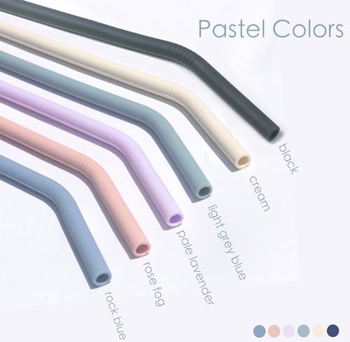 Pastel Color 14” Extra Long Silicone Replacement Straw for 40 oz