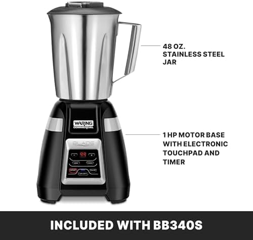 Waring Commercial BB340 Blender, 48 oz Stainless Steel Container