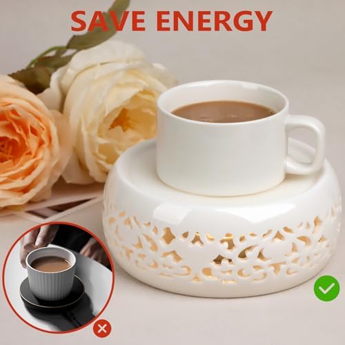 KAYCROWN Teapot Warmer, Ceramic Tea Warmer with Tealight Holder