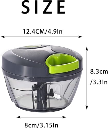 Manual Food Processor Vegetable Chopper, Hand Pull String, Portable