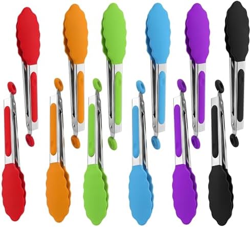 12 Pack 7 Inch Kitchen Tongs