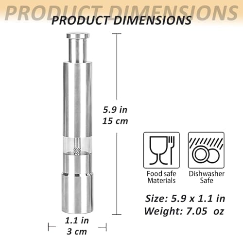 Stainless Steel Salt and Pepper Grinder Set