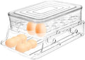 Hemobllo Egg Box, 2-layer PET Automatic Rolling Dispenser