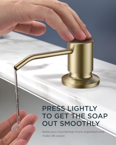 FORIOUS Kitchen Faucet with Soap Dispenser, Pull Down Sprayer, Brushed