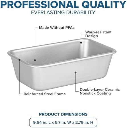 Viking Premium 9-Inch Nonstick Ceramic Bread Loaf Pan, Made without