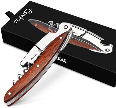 Wine Key - CORKAS Prestige Waiter Corkscrew with Rosewood Handle