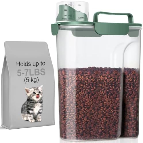 LEAWALK 5-7Lbs Cat Dog Storage Container, Portable Pet Food Containers