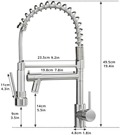 AIMADI Commercial Pull-Down Kitchen Faucet with LED Light