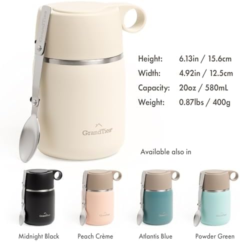 GrandTies Insulated Food Jar for Hot Food