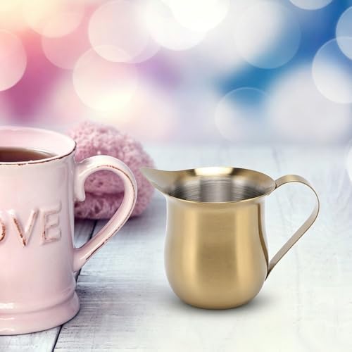90ml/3oz 304 Stainless Steel Milk Frother Creamer Cup Gold Plated